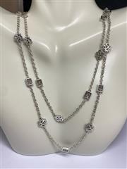 Lois Hill Sterling Silver Long Station Necklace
